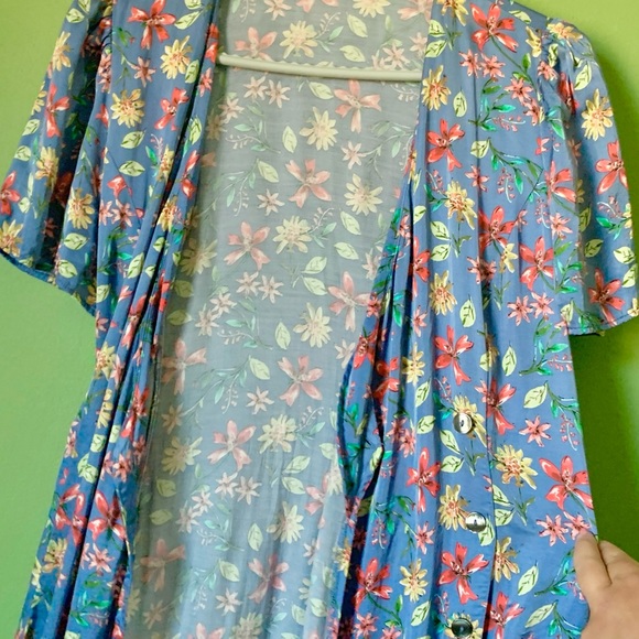 Zara silk floral blue dress - Picture 4 of 5